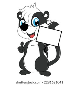 cute skunk animal cartoon illustration graphic