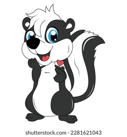 cute skunk animal cartoon illustration graphic