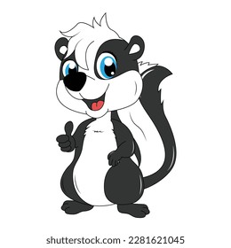 cute skunk animal cartoon illustration graphic