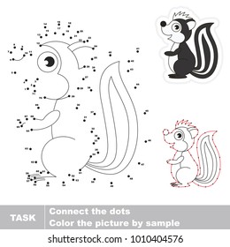 Cute Skunk Animal. Dot to dot educational game for kids.