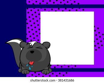 cute skunk ball cartoon frame cartoon background in vector format 