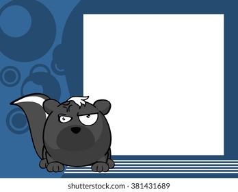 cute skunk ball cartoon frame cartoon background in vector format 