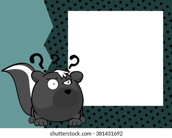 cute skunk ball cartoon frame cartoon background in vector format 