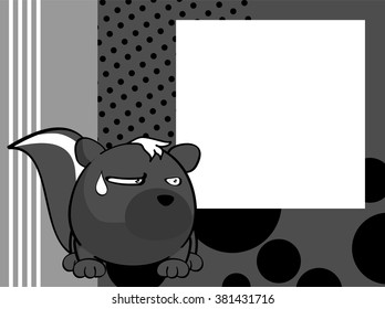 cute skunk ball cartoon frame cartoon background in vector format 