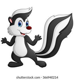 Cute skunk cartoon presenting