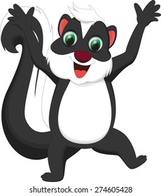 cute skunk cartoon waving