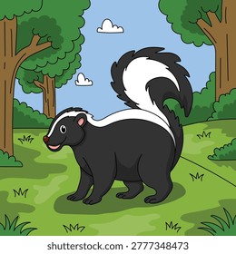 Cute skunk design in vector and illustration.