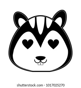 Cute skunk in love cartoon