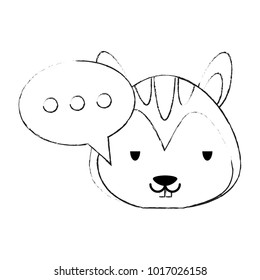 Cute skunk with speakbox cartoon