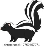 Cute Skunk Vector Illustration – Isolated Cartoon Animal Design on White Background