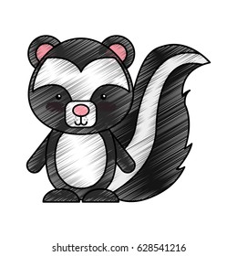 cute skunk woodland animal