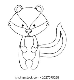 cute skunk woodland character
