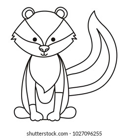 cute skunk woodland character