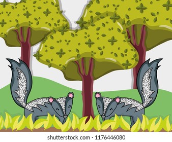 Cute skunks animals