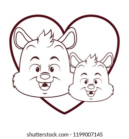 Cute skunks cartoon
