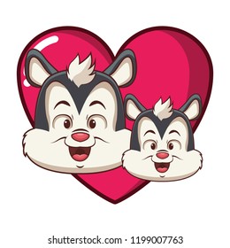 Cute skunks cartoon