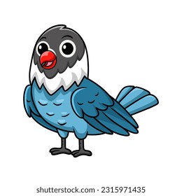 Cute slaty blue love bird cartoon