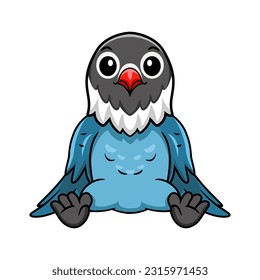 Cute slaty blue love bird cartoon
