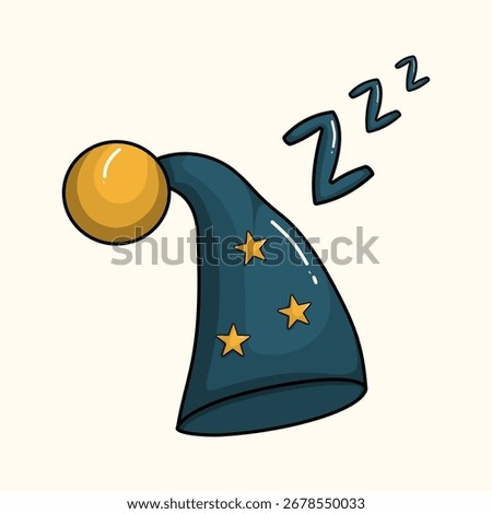 cute sleep cap vector illustration clip art