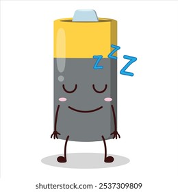 cute sleep expression of battery character