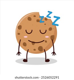 Expressão de sono bonito de mordida cookies personagem de desenho animado