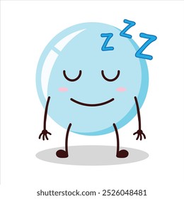 Cute sleep expression of bubble cartoon character