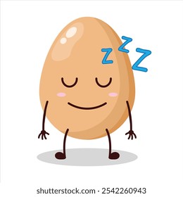 cute sleep expression of chicken egg character