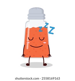 cute sleep expression of chili powder cartoon character
