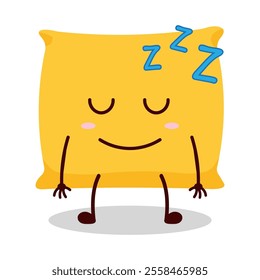 cute sleep expression of half boiled egg cartoon character
