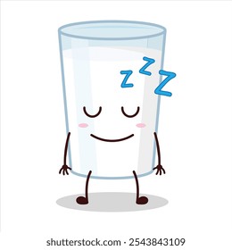 cute sleep expression of milk character