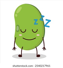 cute sleep expression of mung bean  character