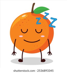 cute sleep expression of orange character