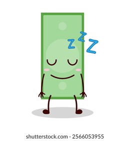 cute sleep expression of paper money cartoon character
