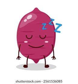 cute sleep expression of sweet potato cartoon character
