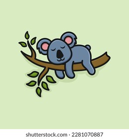 Cute Sleep Koala Logo Design