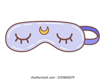 Cute sleep mask - isolated vector object for cozy home relax design