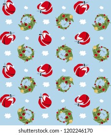 Cute sleep pattern Merry Christmas. The characters are sleeping. Cartoon flat style. For print industry.