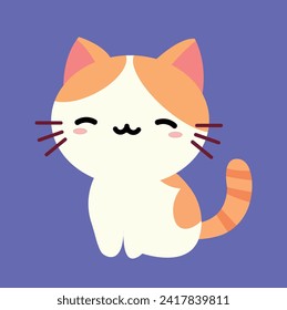 Cute sleeping baby cat. Good night and sweet dreams. Vector illustration for baby shower, greeting card, party invitation, fashion clothes t-shirt print.