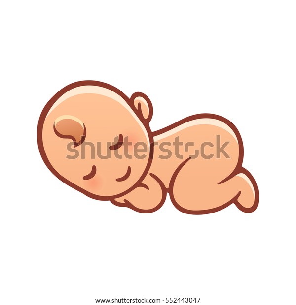Onwijs Schattige slapende baby tekening. Eenvoudige cartoon stockvector RZ-45