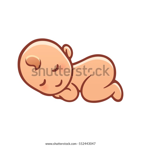 Cute Sleeping Baby Drawing Simple Cartoon Stock Vector Royalty