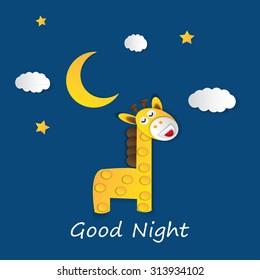 cute sleeping baby giraffe vector image