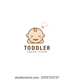 Cute sleeping baby logo design. Inspiration of a sleeping baby mascot logo, sweet dream baby illustration with white background