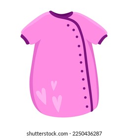 Cute sleeping bag for babies vector illustration. Clothes for newborn children isolated on white background. Childhood, clothing, textile, bedtime concept
