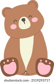 Lindo oso durmiente en pose de piernas cruzadas - Ilustración vectorial