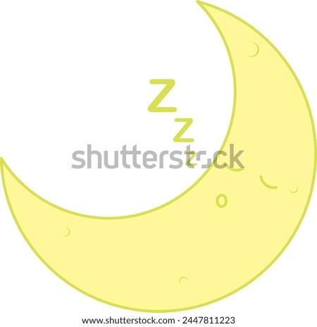 Cute sleeping bright yellow moon