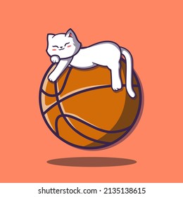 cute sleeping cat cartoon design vector