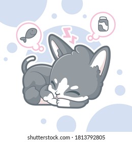 diseño de carácter de gato adorno