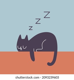 A cute sleeping cat. Vector illustration EPS10