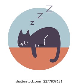 A cute sleeping cat. Vector illustration EPS10