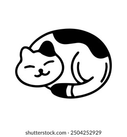 linda Ilustración vectorial de gato durmiente